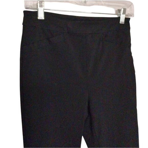Ellen Tracy Black Capri Pants size Meduim Slit Hem Inseam 20.5 inches - Picture 10 of 16
